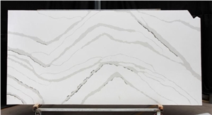 Calacatta White Marble Look Quartz Stone Solid Surfaces Polished Slabs Tiles Engineered Stone Artificial Stone Slabs for Hotel Kitchen Calacatta White Marble Look Quartz Stone Solid Surfaces Polished Slabs Tiles Engineered Stone Artificial Stone Slabs for Hotel Kitchen