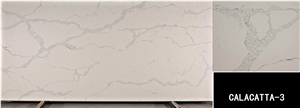 Calacatta White Marble Look Quartz Stone Solid Surfaces Polished Slabs Tiles