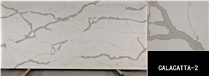 Calacatta White Marble Look Quartz Stone Solid Surfaces Polished Slabs Tiles