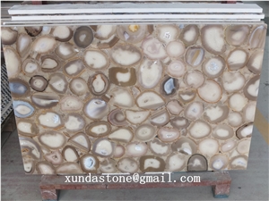 Gemstone Slabs, Semi Precious Slabs Grey Agated Slab Tiles Backlit
