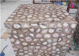 Gemstone Slabs, Semi Precious Slabs Grey Agated Slab Tiles Backlit