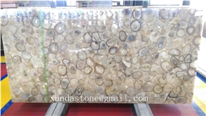 Gemstone Slabs, Semi Precious Slabs Grey Agated Slab Tiles Backlit