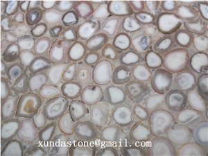 Gemstone Slabs, Semi Precious Slabs Grey Agated Slab Tiles Backlit