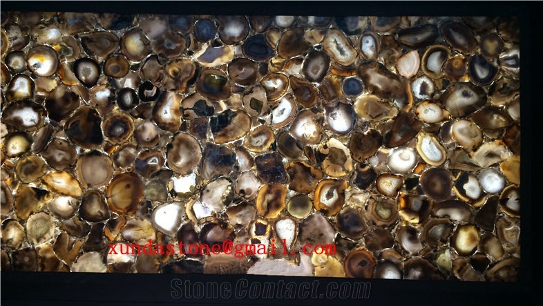 Grey Agate Semi-Precious Stone Slab /Grey Semi Precious Tiles/Agate Stone Slabs for Table