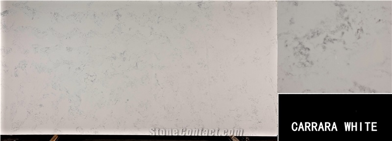 Marble Look White Quartz Stone Slabs & Tiles Design, Polished with Cusomized Edges and Solid Surface Silestone Colors Available