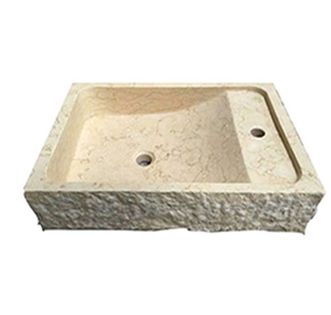 Beige Travertine Square Sink,Travertine Washing Basin,Beige Marble Vessel Sink