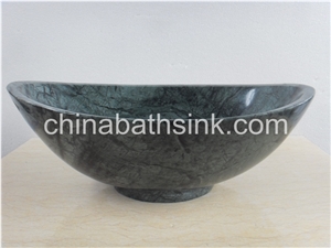 Big Flower Green Marble Sink,Polihsed Verde Alpi Round Sink,Green Marble Bath Basins,Wash Bowls