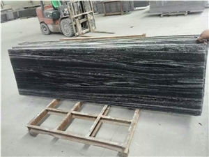 Black Ash Granite Tile,Snow Flake Granite Wall Cladding, Black Granite Precats Tiles