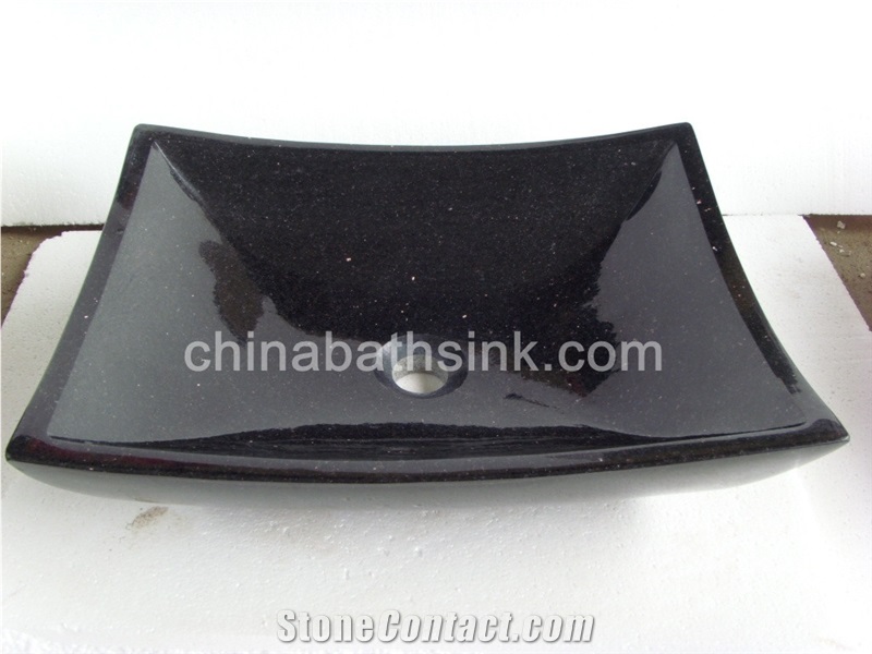 Black Galaxy Granite Wash Basin, Stone Wash Basin, Bathroom Sink