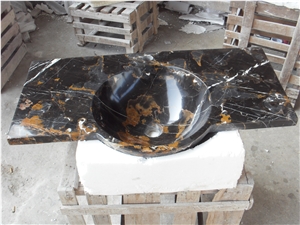 Black Gold Marble Sink,Portoro Marble Vanity Top with Round Sinks,Vessel Sinks,Black Marble Bathroom Sins,Rectangle Basins Black Gold Marble Sink,Portoro Marble Vanity Top with Round Sinks,Vessel Sinks,Black Marble Bathroom Sins,Rectangle Basins
