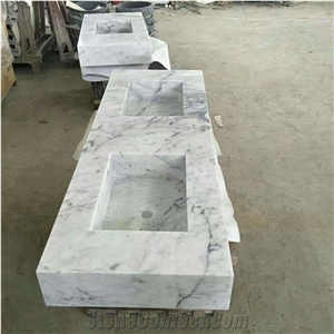 Carrara White Marble Wash Basin, Stone Bowl, Natural Stone Sink