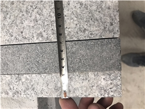 China Hill Light Granite G633 with Black Stone Flamed Anti Slip Stairs/Steps/ Staircase,Flamed Light Granite Staircase