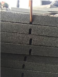China Padang Dark Granite G654 Walling Tiles with Hole,Dark Grey Granite G654 Precast Tile, China Granite G654 Flamed with Holes for Wall Cladding
