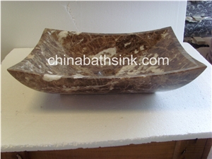 Dark Emperador Rectangle Sink, Stone Wash Basin, Bathroom Sink, Square Sink Dark Emperador Rectangle Sink, Stone Wash Basin, Bathroom Sink, Square Sink