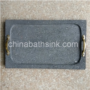 Grey Basalt Steak Plate Cooking Stone