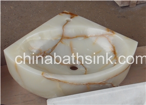 Iran White Onyx Sink,Beautiful White Snow Onyx Bathroom Sink.Polished Round Stone Sink,White Onyx Wash Bowls