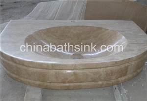 Light Imperador Marble Wash Basin, Stone Bathroom Sink, Stone Sink,