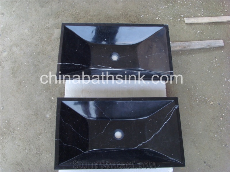 Nero Marquina Wash Basin, Marble Sink,Bathroom Sink, Stone Basins