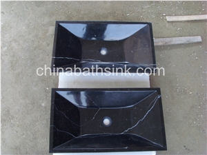 Nero Marquina Wash Basin, Marble Sink,Bathroom Sink, Stone Basins