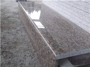 Red Granite G664 Granite Stairs,Pink Granite Step Stair Riser,Bainbrook Brown Step,Anti Slip Groove