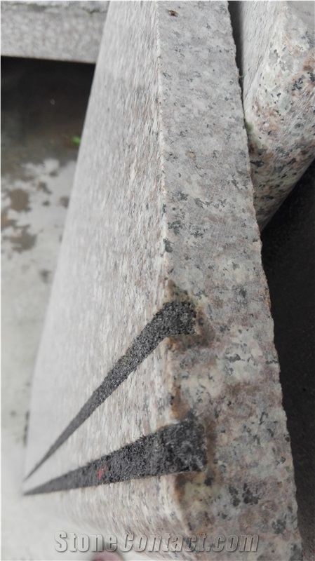 Red Granite G664 Granite Stairs,Pink Granite Step Stair Riser,Bainbrook Brown Step,Anti Slip Groove