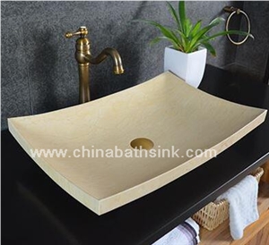 Sunny Yellow Marble Vessel Sink, Stone Wash Basin, Marble Basin,Bathroom Sink