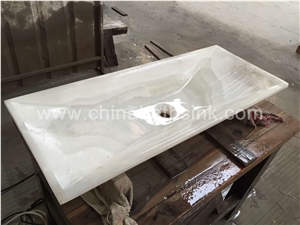 White Onyx Rectangle Wash Basin,Stone Wash Basin, Bathroom Sink, White Onyx Wash Bowl White Onyx Rectangle Wash Basin,Stone Wash Basin, Bathroom Sink, White Onyx Wash Bowl