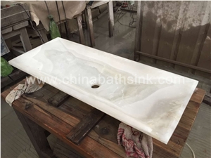 White Onyx Rectangle Wash Basin,Stone Wash Basin, Bathroom Sink, White Onyx Wash Bowl