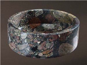 Wash Basins Multicolor Marble Basins in Round and Rectangle Shapes