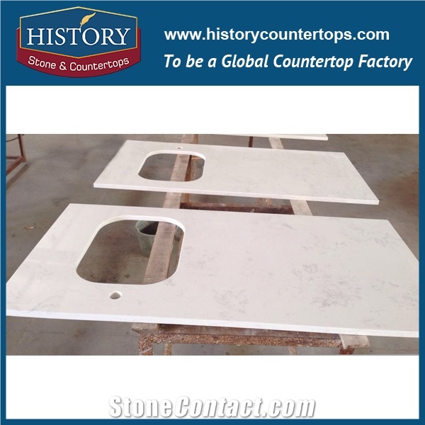 2017 Own Factory and Quarry from China Histoy Companys Quartz Stone,White Quartz Kitchen Counterops,Kichen Island Tops,Bench Tops