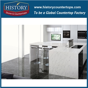 2017 Own Factory and Quarry from China Histoy Companys Quartz Stone,White Quartz Kitchen Counterops,Kichen Island Tops,Bench Tops