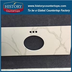 2017 Wholesale Manufacture Professional Quartz Stone Countertops,Calacatta Gold Engineered Stone Kitchen Island Tops,Kitchen Table Tops,Custom Tops