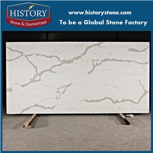 2017 Wholesale Manufacture Professional Quartz Stone Countertops,Calacatta Gold Engineered Stone Kitchen Island Tops,Kitchen Table Tops,Custom Tops