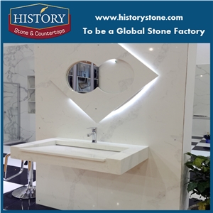 Artifical Stone Quartz Bathroom Tops,Man Made Stone Quartz Bathroom Countertops,Popular Engineered Vanity Tops,Cut to Size