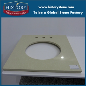 Chinese Hot Popular White Quartz Stone Buttermilk Countertops, Artificial Stone Countertops,Solid Surface Bathroom Vanity Tops with Eased Polished