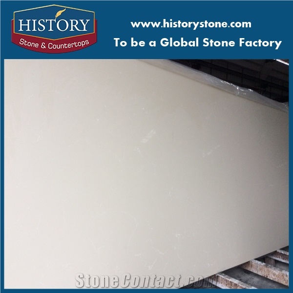 Chinese Hot Popular White Quartz Stone Buttermilk Countertops, Artificial Stone Countertops,Solid Surface Bathroom Vanity Tops with Eased Polished