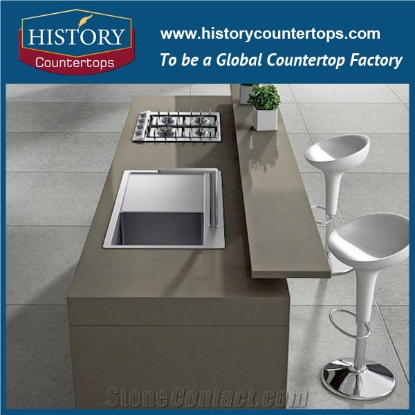 Chinese Popular Low Price Brown Color for Quartz Stone Countertops,Polishing Engineered Stone Kitchen Worktops,Kitchen Countertops,Custom Countertops