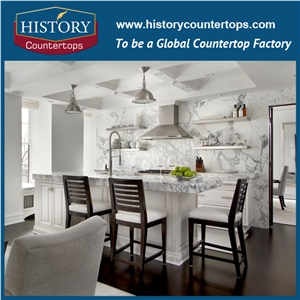 Chinses Supplier Best Selling Natural Stone, Arabescato Corchia White Marble Used for Kitchen Countertop Bar Top Work Top Island Top and Bench Top