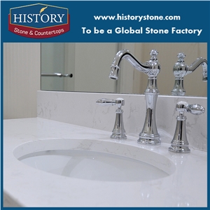 Direct Factoy High Quality White Quartz Stone Vanity Tops,Forsty Carrina Quartz with Low Moq,Engineered Stone Bathroom Countertops