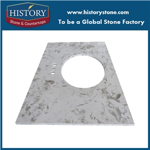 Factory Cheap Price Artificial Stone Wholesale Quartz Bathroom Countertops,Engineered Stone Bathroom,White Artificial Stone Tops with Easy Polished