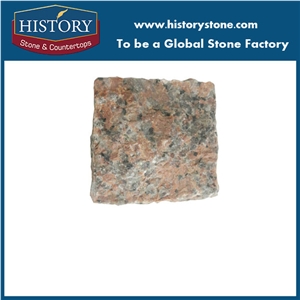 G562 Red Granite Cobble Stone, Medallion Paver Stone, Paving Stone Cube Stone Paver Exterior Pattern Landscaping Stone