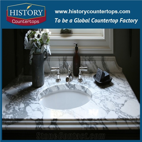 High Polished Natural Stone for Home Decoration, Best Selling Arabescato Corchia Marble for Bathroom Vanity Tops Custom Bath Top for Sales