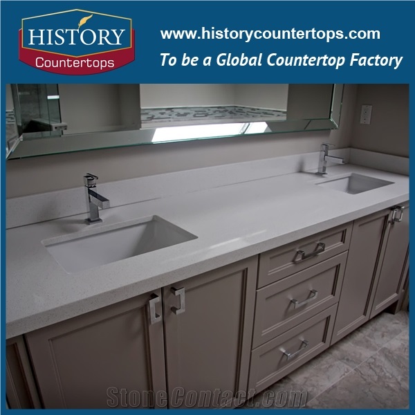 High Quality White Quartz Countertop, China Artificial Stone Countertops,Quartz Cut to Size Countertop,Quartz Bath Top