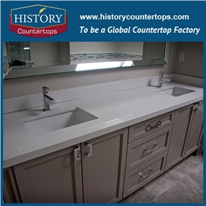High Quality White Quartz Countertop, China Artificial Stone Countertops,Quartz Cut to Size Countertop,Quartz Bath Top