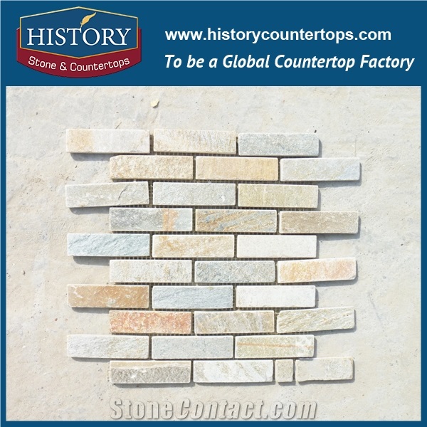 Historystone New Design Slate Mosaic, Mixed Color Mosaic Used in Wall Floor Mosaic Pattern