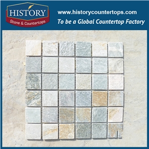 Historystone New Design Slate Mosaic, Mixed Color Mosaic Used in Wall Floor Mosaic Pattern