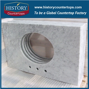 Natural Bianco Carrara03 White Marble for Iinterior Home Decoration, Fantasy White Marble for Bathroom Vanity Top Custom Bath Top for Sales