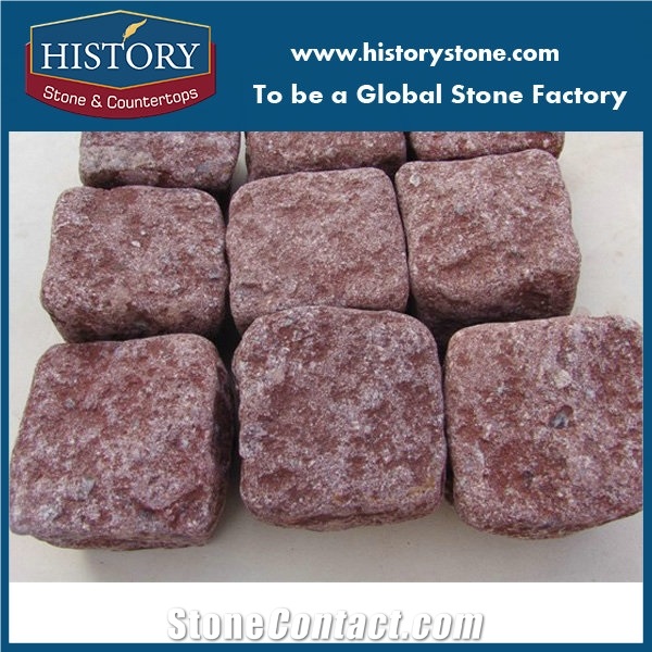 Ocean Red Granite Outside Paving Stone Interlocking Paving Sets Cube Stone/Driveway Paving Stone/Garden Stepping Pavements