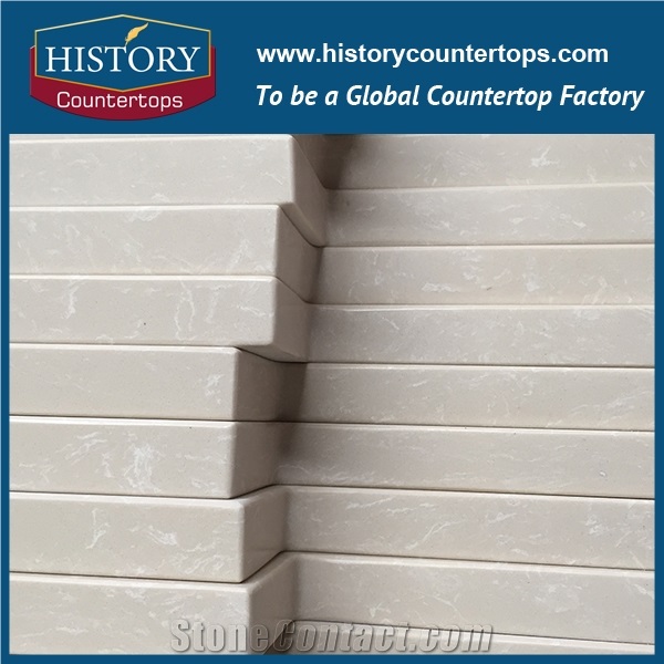 Own Quarry China History Quartz Stone Countertops,Engineered Stone Bathroom Countertops,Custom Vanity Countertops,Grey Color Quartz Countertops