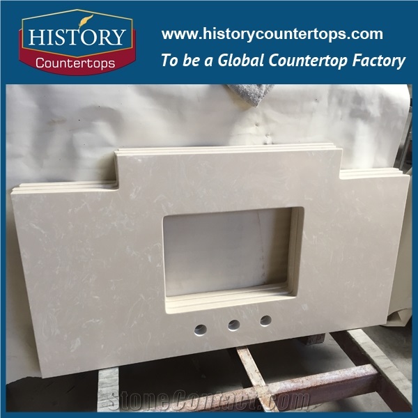 Own Quarry China History Quartz Stone Countertops,Engineered Stone Bathroom Countertops,Custom Vanity Countertops,Grey Color Quartz Countertops
